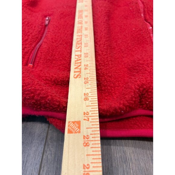 Vintage Lands End Mens Red Fleece Vest XL USA Deep Pile Full-Zip Pockets - Picture 5 of 5